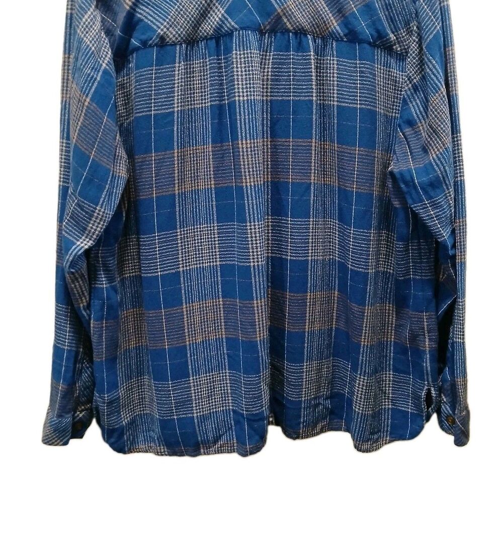 J Jill Womens XL Tunic Top Shirt Blue Plaid Henley Popover Long Sleeve Casual - Picture 8 of 13